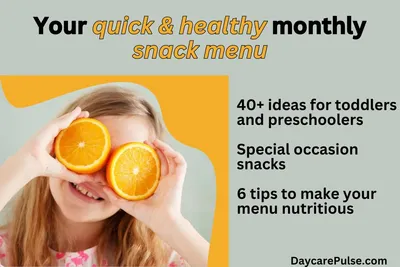 40+ Daycare Snack Menu Ideas for Toddlers & Preschoolers